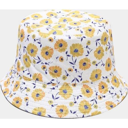 LDSLYJR Cotton Flower print Bucket Hat Fisherman Hat outdoor travel hat Sun Cap Hats for Men and Women 222