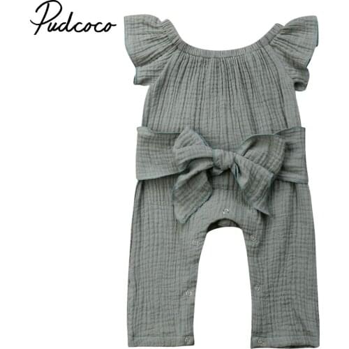 2020 Fashion Summer Newborn Kids Baby Cotton Girl Clothes Boho Sleeveless kid Romper Jumpsuit Outfits Sunsuit 0-24M