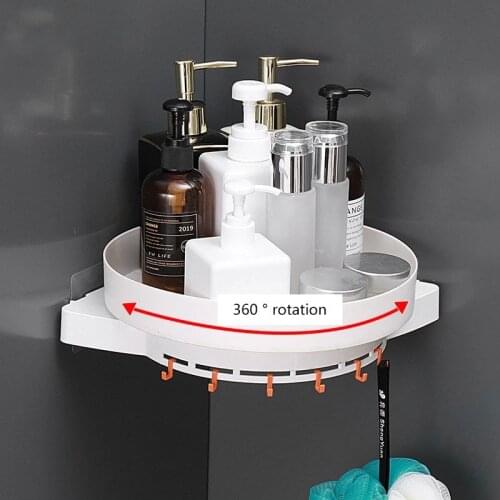 Bathroom Triangle Shelf Cosmetic Rack No-Punching Rotating Storage Rack Portable Bathroom Storage Box Organizer Bath Accessories