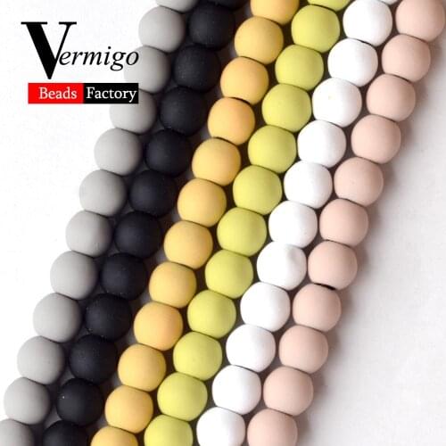 Natural Stone Beads White Nanotech Rubber Hematite Round Beads For Jewelry Making 4 6 8 10mm Diy Bracelet Necklace Spacer Pearls