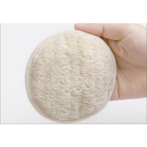 Hot sell 11*11cm Round Shape Natural Loofah Pad Back Scrubber Loofah Sponge Bath Shower Face Body Exfoliator Bath Scrubber