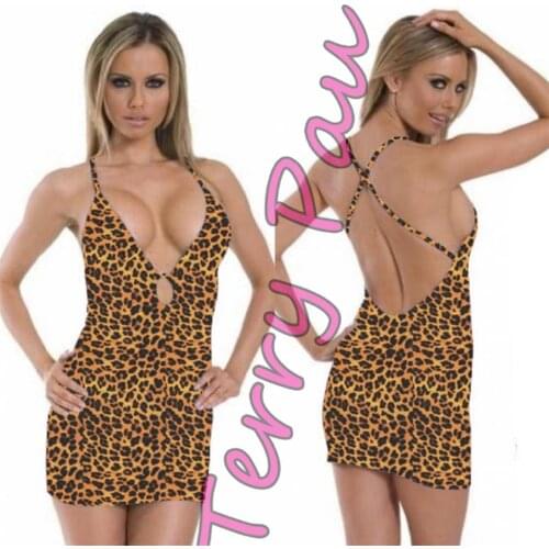 Terry Pau TP101149 Leopard print Fancy Mini Dress