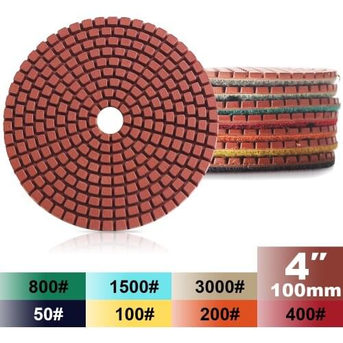 Wet diamond 4 inch polishing pads 100mm for grinding and polishing granite quartz counter top