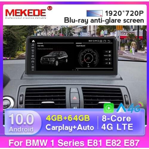 MSM8953 Android 10 4GB+64GB 4G LTE Car GPS Navigation Multimedia Player for BMW 1 Series 120i E81 E82 E87 E88 WIFI BT Stereo DSP