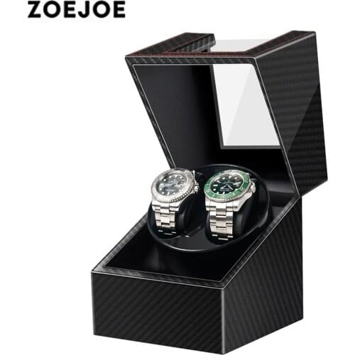[Newly Arrival] ZOEJOE Mini Watch Winder for Automatic Watches Watch Box 2-0 Black