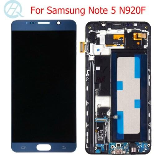 Original Super AMOLED For Samsung Galaxy Note 5 LCD With Frame Display 5.7" Note 5 N920F N920A N920T N920V Display Touch Screen