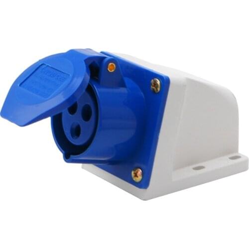 16A 3 Pin Industrial Socket 220-250V Waterproof IP44 2P+E 3 Phase Surface Mount Socket A5YD