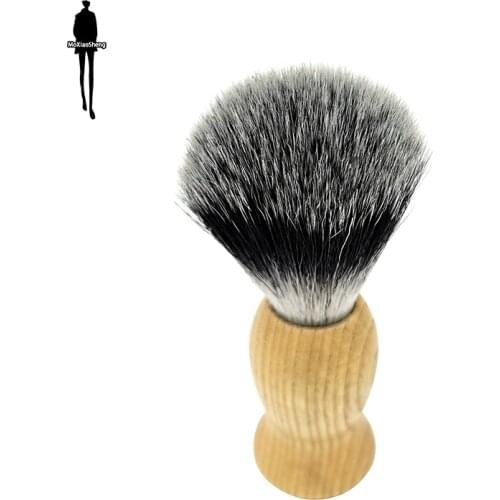Shaving Brush Beard Brush Grey Wooden Handle Synthetic Nylon Soft Brush MenS Comfortable Shaving Tools Best Gift For Men