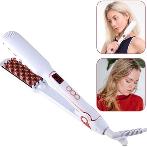 Electric Hair Crimper Curler Professional Dry & Wet Use Corrugated Irons Curling Iron Tools Temperature Control Hair Waving Tool