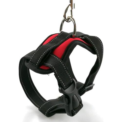Pet Dog Harness Breathable Vehicle Harnesses Reflective Adjustable Basic Halter Leash Harness Belt Solid Black PY0023