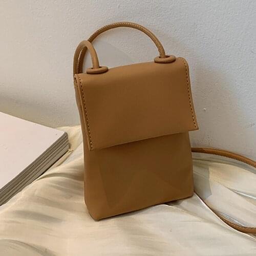 Small shoulder Bag For Women Female Pu Leather Mini Crossbody Messenger Bag Casual Phone Purse Handbag Brown Yellow Wallet Bags
