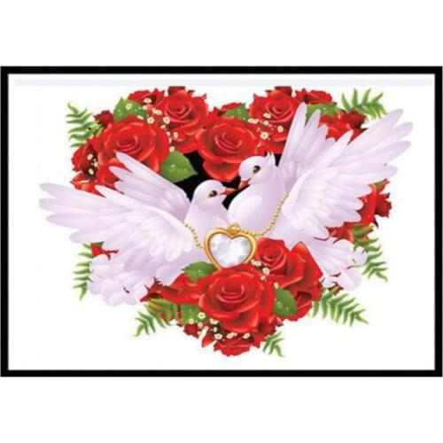 Rose Vase Flower Basket DIY 11CT Embroidery Cross Stitch Kits Craft Needlework Set Cotton Thread Printed Canvas Wholesale