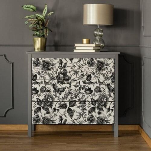 Vintage Floral Wallpaper Peel and Stick Removable Self Adhesive Shelf Drawer Liner Prepasted Wall Furniture Decoration Hot Sell