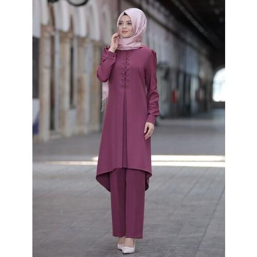 Women Tunic Pants Suit Islamic Muslim Clothing Very High Quality Design Made in Turkish Ramadan Mubarek Eid Dubai Plus Size