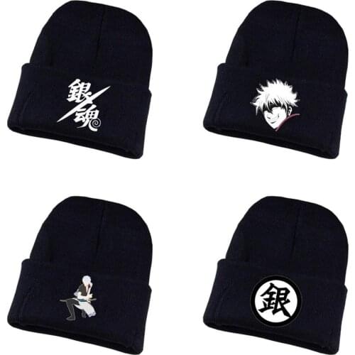 Anime Gintama Knitted hat Cosplay hat Unisex Print Adult Casual Cotton hat teenagers winter Knitted Cap