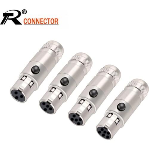 10pcs/lot Mini XLR 3Pin 4Pin 5Pin 6Pin Male Panel Chassis Socket Screw Mount Small Plug XLR Microphone MIC Audio Connector