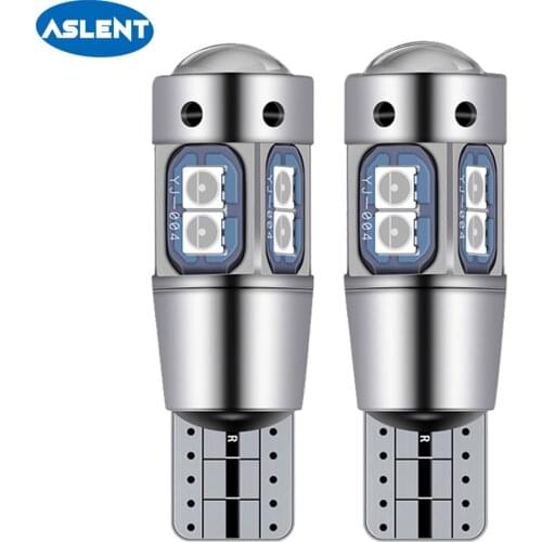 ASLENT 2Pcs W5W T10 LED Canbus Light Bulbs White Ice blue for Car Interior Dome Light Trunk Lamp Parking Lights Error Free 12V