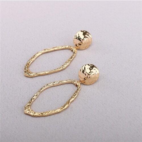 2020 New Vintage Big Drop Dangle Earrings For Women Elegant Geometric Gold Metal Wedding Statement Earrings