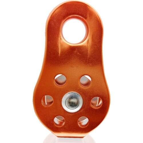 2021 New 20KN Rock Climbing Pulley Fixed Sideplate Single Sheave High Altitud Traverse Hauling Gear for Camping Red/Orange