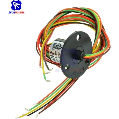 Diymore 6-Way 300RPM 12.5mm / 250PRM 22mm Conductive Slip Ring 2A AC 240V for Monitor Robotic Engineering Plastics