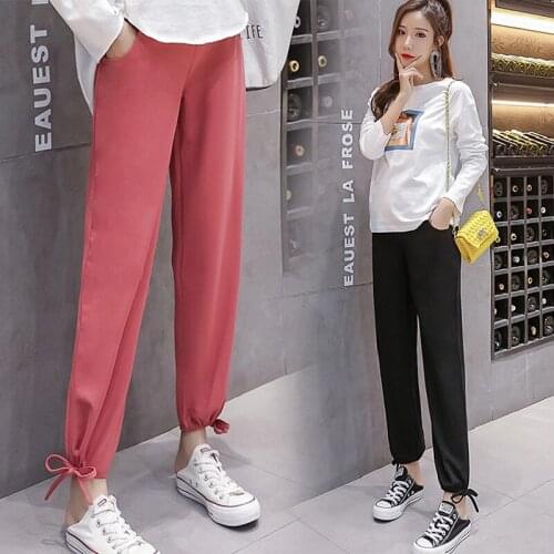 9959# Maternity Pants Spring Autumn Casual Pants Loose Comfort Bell Support Pants Elastic Waist Trousers Knickers