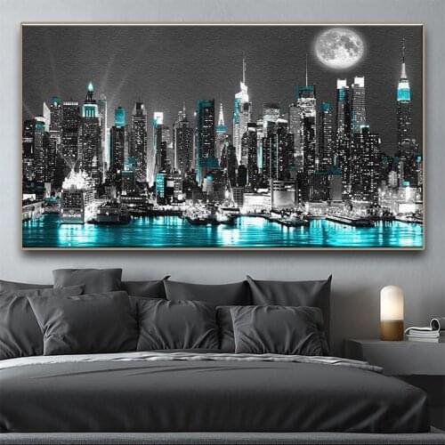 Large 5D Diamond Painting New York Classic City Night Scene Landscape Decoration Full Drill Diamond Embroidery Handicraft Art