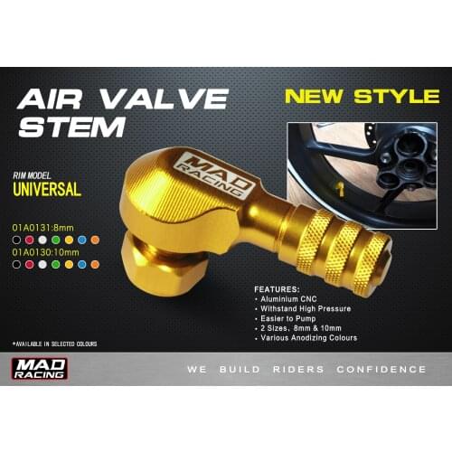 8mm Aluminum Motorcycle Tire Valve Stem 90 Degree Angle Wheel Tire Stem Tubeless Valve 8mm