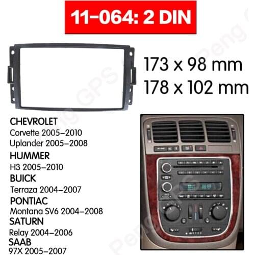 2 DIN Car Radio Fascia Install Dash Bezel Trim Kit Fitting Frame Dashboard For Hummer H3 2005-2010 frame Audio