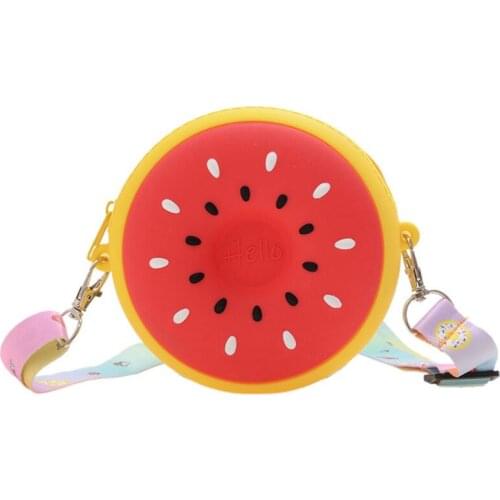 Kids Single-Shoulder Bag Multipurpose Watermelon Print Messenger Bag Coin Purse Girls Mini Crossbody Bag Keys Holder Mini Wallet