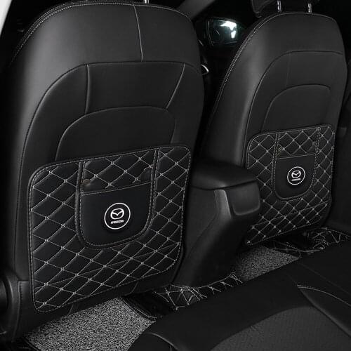 PU Leather Anti-Child-Kick Pad Car Waterproof Seat Back Protector Cover For MAZDA 3 BK BL 5 CR CW 6 II GH CX-7 ER MX-5 NC III 23