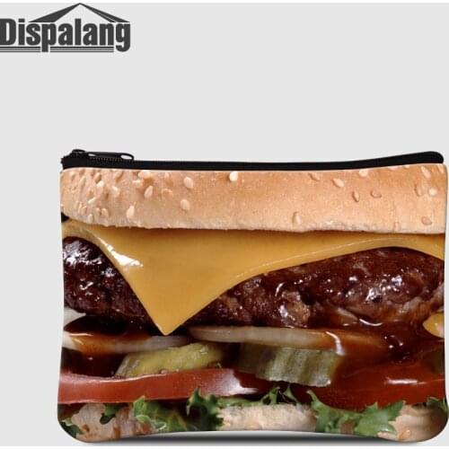 Dispalang Food Hamburger Women Wallets Children Outdoors Shopping Coin Purse Girls Boys Carteria Ladies Small Change Money Bags