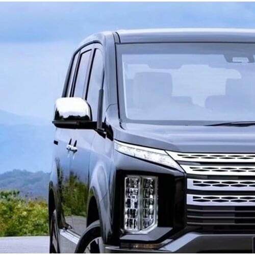 For Mitsubishi Delica 2020 2021 ABS Chrome Door Side Rear View Mirror Cover Trim Sticker Accessory Car Styling