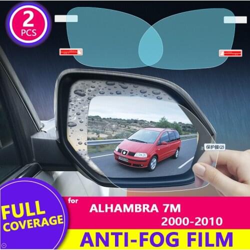 For Seat Alhambra 7M 2000 - 2010 Full Cover Rearview Mirror Film HD Anti-Fog Rainproof Auto Mirror Sticker Car Accessories2009