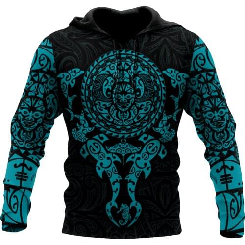 Maori Tangaroa Blue Tattoo 3D Printed Unisex Deluxe Hoodie Men Sweatshirt Streetwear Zip Pullover Casual Jacket Tracksuit KJ0270