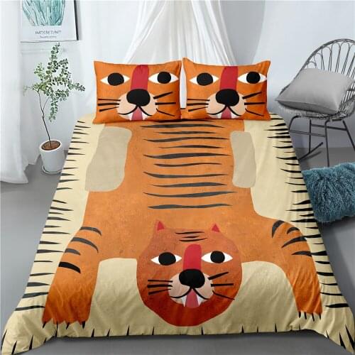 3D Fashion Oil Painting Hand-Painted Animal Series Bedding Set Bedroom Decoration Tiger Duvet Cover Pillowcase Full Size