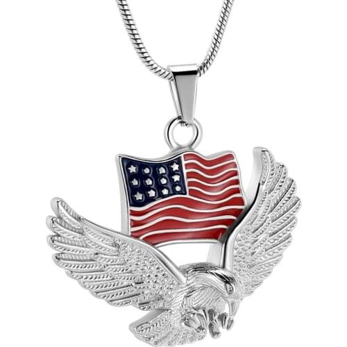 The Old Glory Eagle Cremation Jewelry For Ashes Women Men Keepsake Pendant Human Memorial Urn Necklace