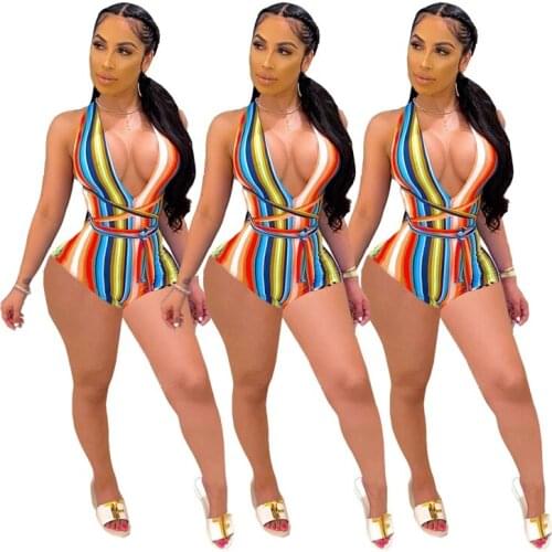 Summer Clothes Sexy One-piece Swimsuit Women Fashion Color Bikini Beach Cover Up Bodysuit Beachwear Bathing Suit Wholesale Items