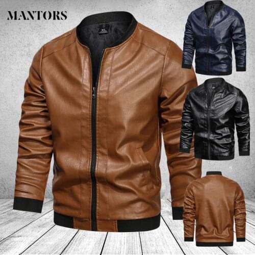 Vintage Motorcycle Jacket Men 2021 Fashion New Biker Leather Jacket Male Brown Bomber Coat Brown Black Pu Overcoat Big Size 4XL