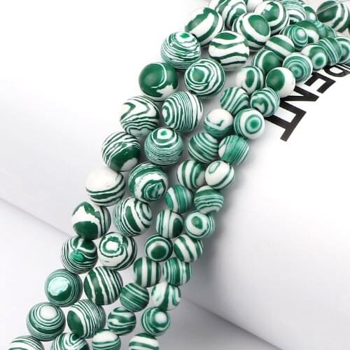 Wholesale 6 8mm Natural Green Malachite Round Loose Stone Spacer Beads for DIY Jewelry Making Box Charm Necklace Bracelets Gifts