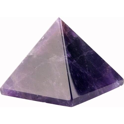 Assorted 40mm Pyramid Black Obsidian Fluorite pink quartz Natural Stone Carved Point Chakra Healing Reiki Crystal Free pouch