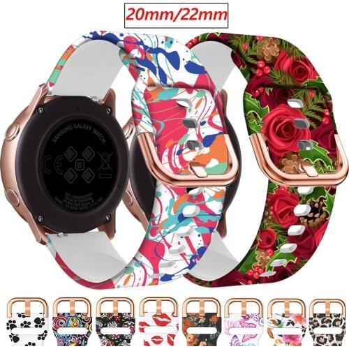 20 22mm Silicone Band For Xiaomi Huami Amazfit GTS GTR 2e 42/47mm Women Printing Wrist Straps Watchband Amazfit Bip U S Bracelet
