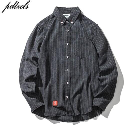 New Japanese Style Fashionable Brand Color Plaid Full Sleeve Thin Mens Shirts Hip Hop Autumn Casual Vintage Striped Male Shirts