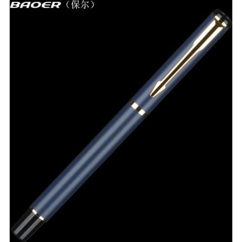 BAOER 801 Medium Nib Roller Ball Pen Grind Arenaceous blue Writing Tool Gift Student