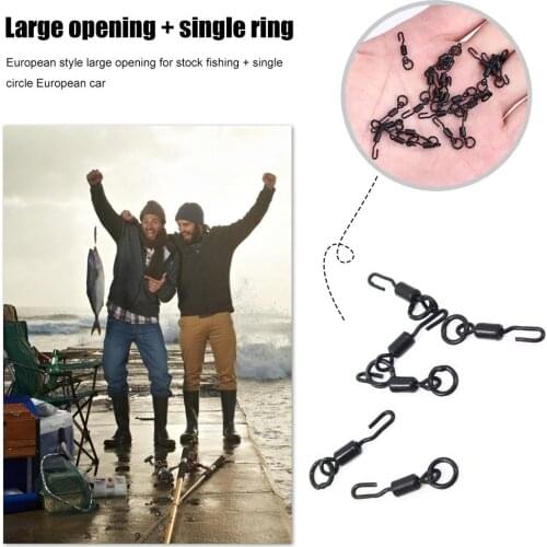 Spinner Swivel 20pcs for Ronnie Rig Carp Fishing Tackle Tool Accessories Black with Extensive Compatibility and Usability