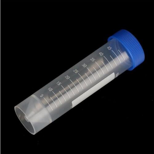 10 Pcs 50ml Plastic Screw Cap Flat Bottom Centrifuge Test Tube with Scale Free-standing Centrifugal Tubes Laboratory Fittings
