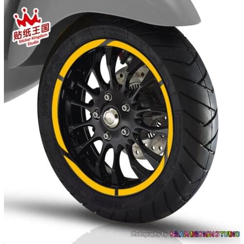 12 Strips For Vespa 946 GTS250 300 SPRINT PRIMAVERA 150 LX125 motorcycle Wheel Sticker Reflective Rim Suitable 12 inch tires