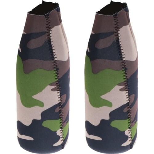 2pcs Camouflage Beer Bottle Cooler Neoprene Beverage Sleeve Holder Favour