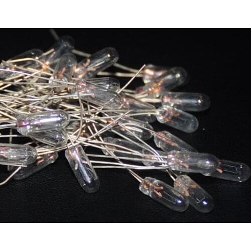 20pcs Miniature lamp 4mm 6V Indicator Bulb Incandescent Filament white hair yellow miniature bulb