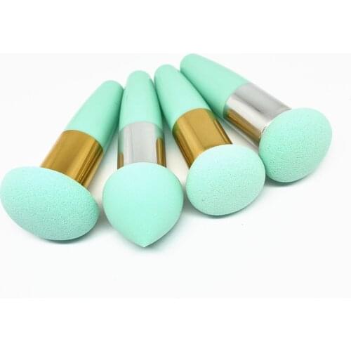 3Pcs Mushroom Head Makeup Sponges Makeup Foundation Beauty Pen Sponge Puff for Liquid Creams Powders Puff Beauty Tools Green Set