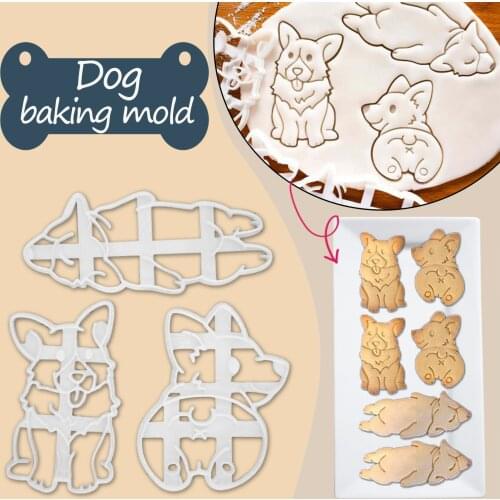 3D Husky Dog Cookie Cutters Mold Pet Biscuit Embossing Mould Sugarcraft Dessert Baking Silicone Mold Sop Cake Decor Tool Плесень